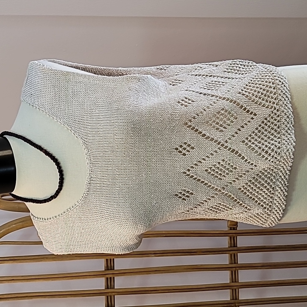 Tan crochet style pullover crop top knit sweater coastal cowgirl boho hippie